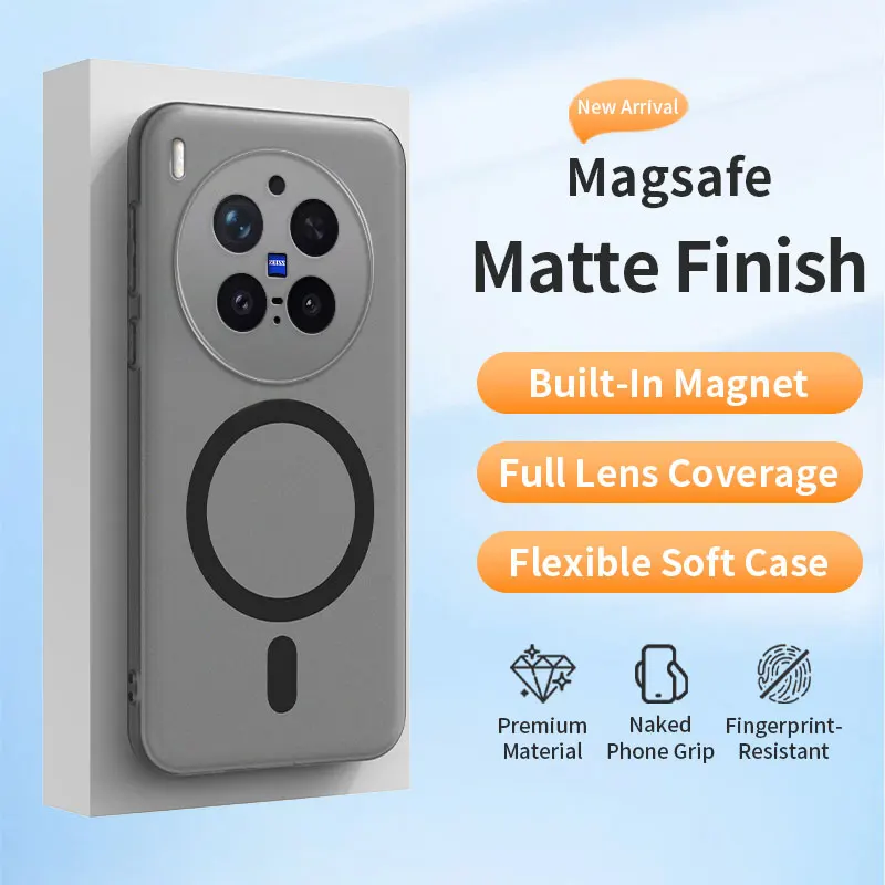 Clear Matte Soft TPU Magnetic Phone Case - Magsafe Compatible Cover