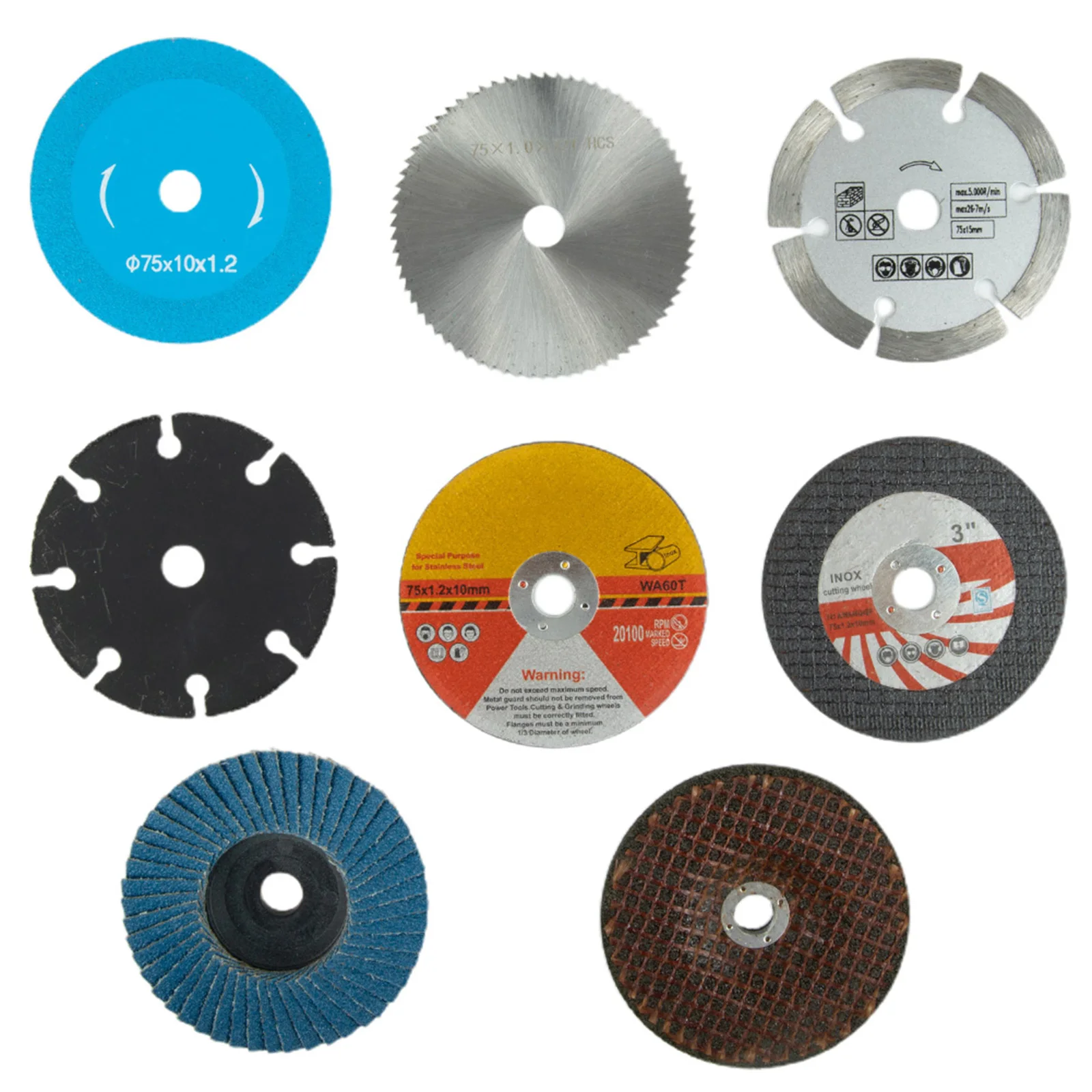 

Angle Grinder Cutting Disc Ceramic Tile 8Pcs Angle Grinder Accessories Attachment Carbite Cutting Disc HSS Saw Blade Durable