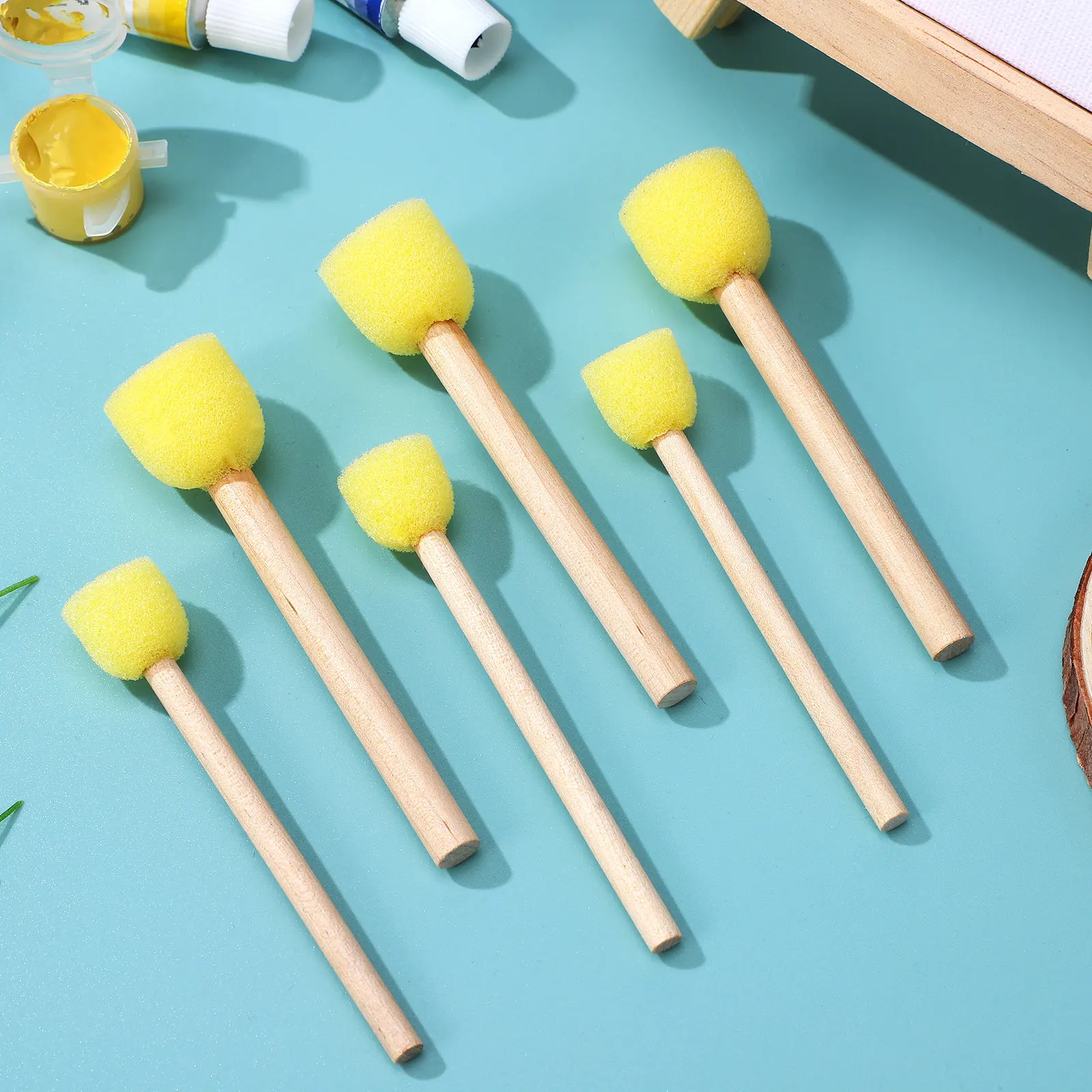 20Pcs 페인팅 스폰지 브러쉬 DIY 예술 공예 학교 프로젝트를위한 폼 스폰지 페인트 스폰지 안전하고 부드럽고 유연한 부드러운
