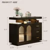 LED Coffee Bar Cabinet Kitchen Storage Cabinet & Sideboard Buffet Cabinets - Shelf Capacity for Dinning Room/Living Room 2