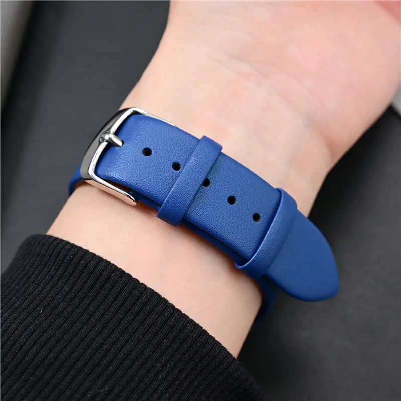 Premium Universal Genuine Leather Watch Strap - Soft, Waterproof Cowhide Band