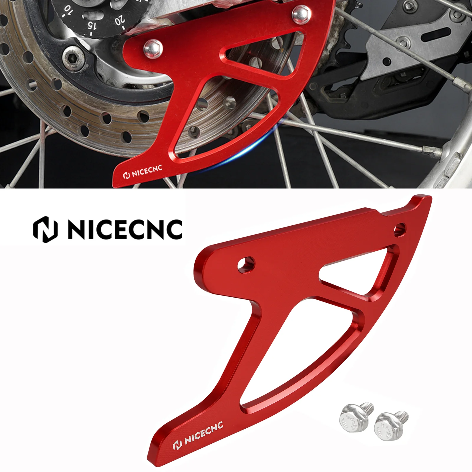 NICECNC Bremsscheibenschutz hinten für Honda XR250 1990–2004 XR650L 1993–2024 XR600R 1991–2000 XR400R 1996–2004 XR 250 650L 600R 400R