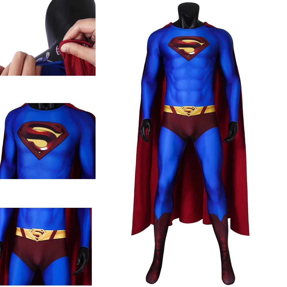 halloween-adult-men's-superhero-carnival-return-costume-super-clark-kent-cosplay-3d-print-catsuit-and-cloak-zentai-equipment