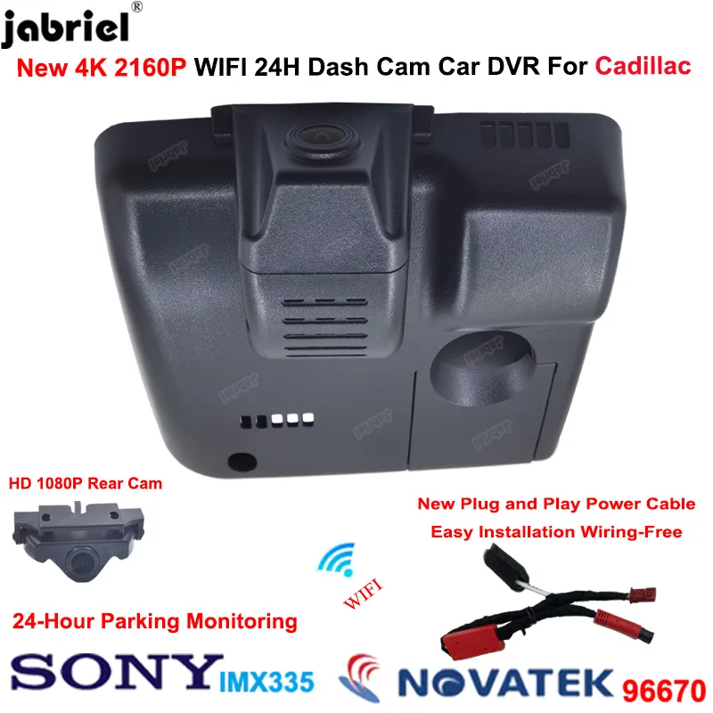 Plug And Play Dashcam Uhd 4K 2160P Car Dvr Wifi Driving Videoregistratore Per Cadillac Ct4 Ct5 2019 2020 2021,Wireless Dash Camera