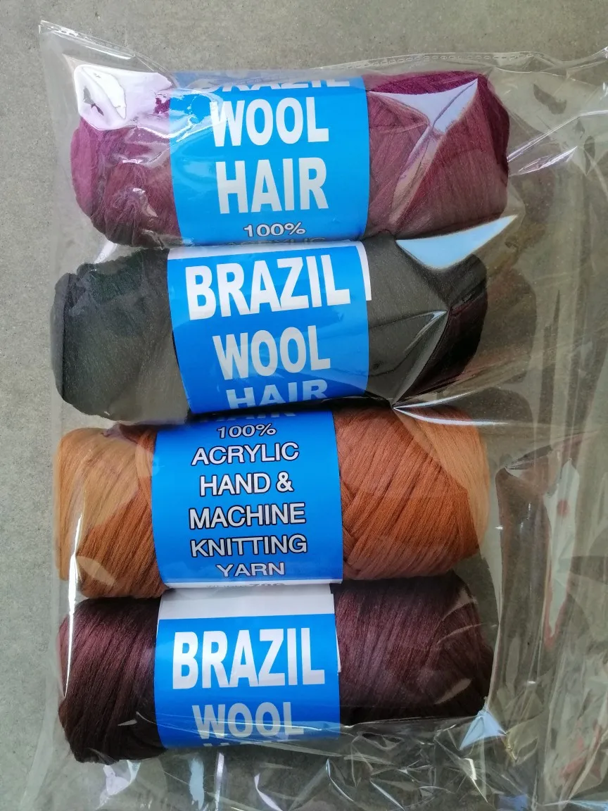 5pcs 70G/Ball Brazil Wool Hair African Yarn Braiding Low Temprature Flame Retardant Synthetic Fiber Braiding Knitting for Hair 2