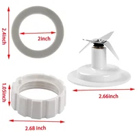 Pièces de rechange de lame A98G-2X avec capuchon de Base de pot et Kit d'accessoires de joint torique pour pièces de mélangeur Hamilton Beach 6