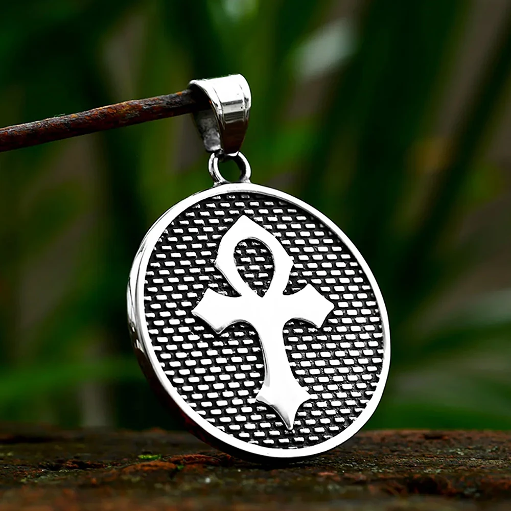 Vintage Eye Of Horus Stainless Steel Pendant For Men Ankh Cross Necklace Rune Fashion Biker Amulet Jewelry Gifts Dropshipping 3