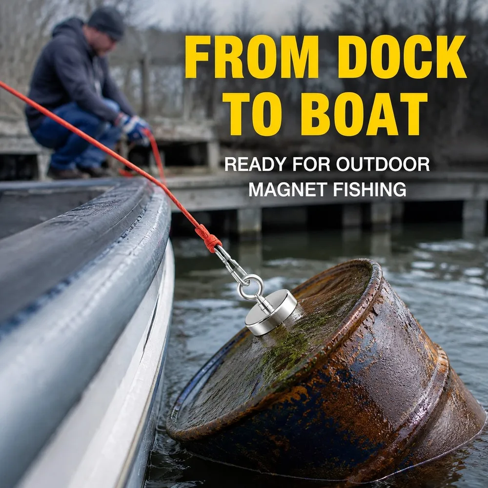 Heavy-Duty Magnetic Retrieval Hook for Water Recovery Operations