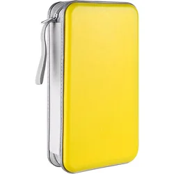 Portable 96 - Disc CD/DVD Wallet Storage Case - Durable Hard Plastic Organizer (YELLOW)