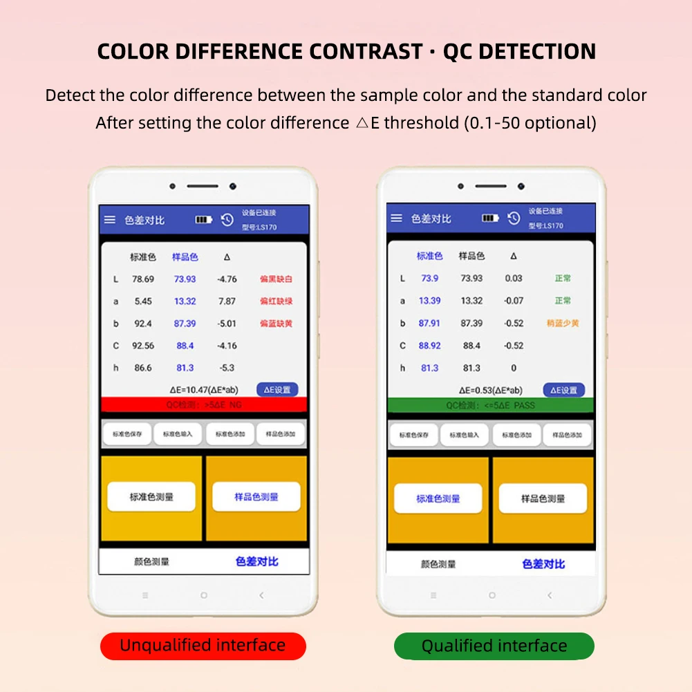Yieryi Smart Colorimeter Plastic Color Measuring Tester Digital Color Analyzer Meter for Ordinary Printing Coating Plastic Paint