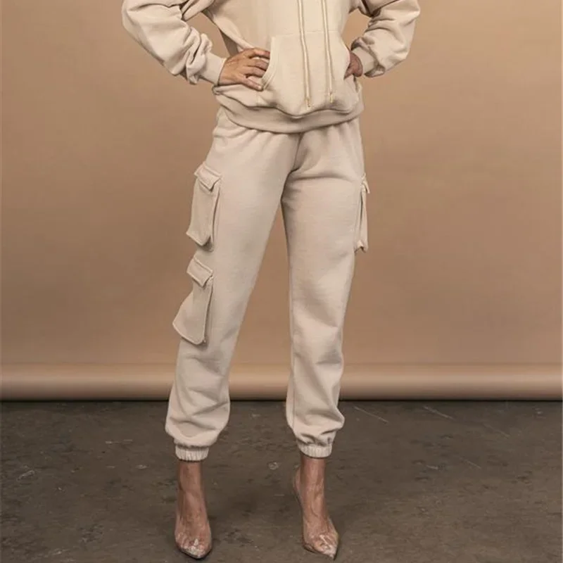 Pantalon Cargo Woman Elastics High Waist Solid Pants Spring Autumn Vintage Patchwork Joggers Sweatpants Harajuku Female Trousers