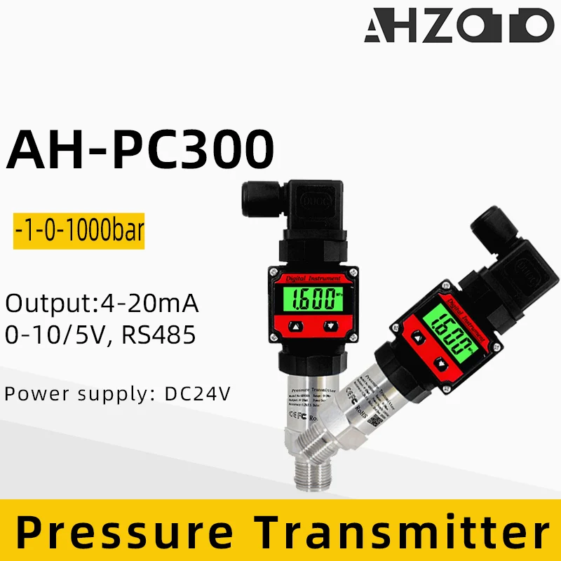 Pressure Transmitter Digital Display -1bar-0bar-1000 bar 10bar Transducer 4-20mA RS485 M20*1.5 LCD Hersman Pressure Sensor pressure sensor