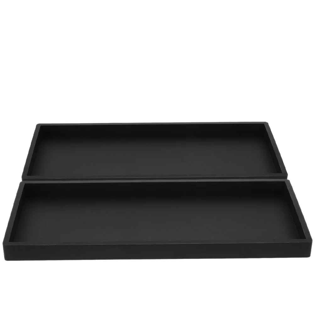 2 Vassoi Da Bagno In Silicone Nero - Rettangolari, Morbidi, Facili Da Pulire, Per Cosmetici E Gioielli - Foto 9