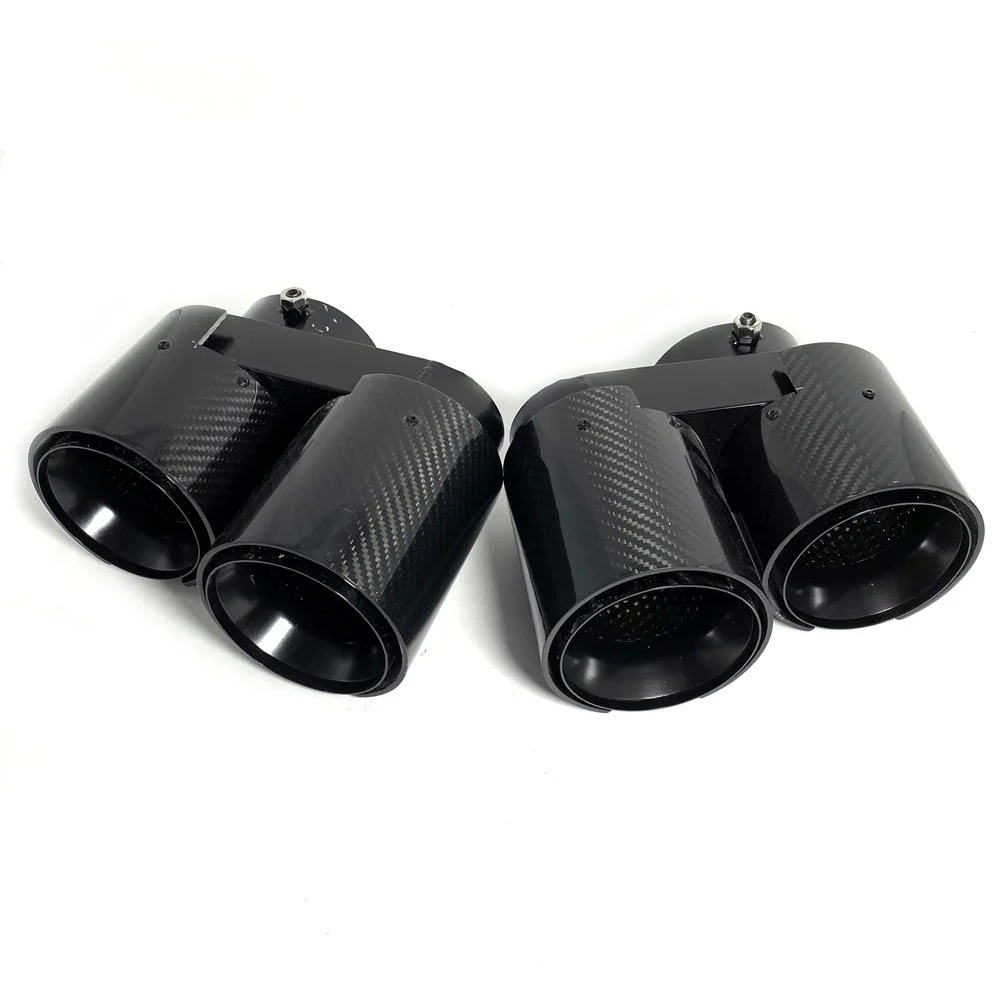 BMW G05 X5 G06 X6 G07 X7 2019+ 머플러 팁 배기 파이프 시스템용 무용접 노즐 카본 파이버 배기 팁 2개
