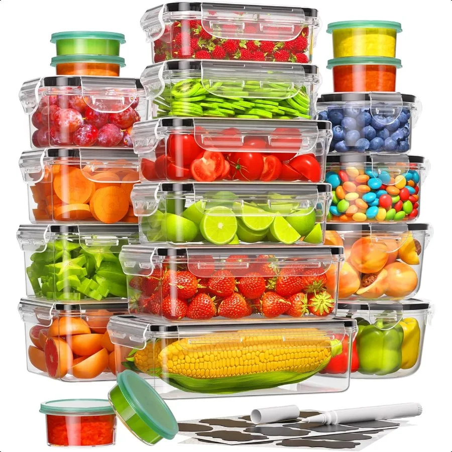 40 Piece Food Storage Containers with Lids BPA-Free Plastic Set