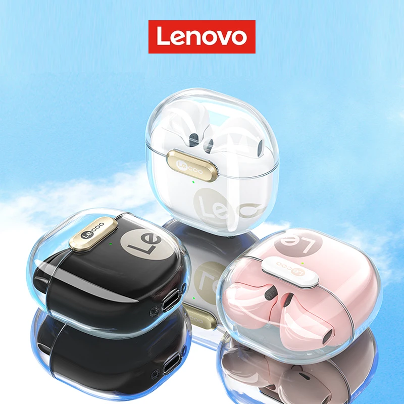 

Lenovo Intelligent One Touch Earphone Noise Reduction Wireless Bluetooth Type-c Rechargeable Waterproof Headset Translucent Case