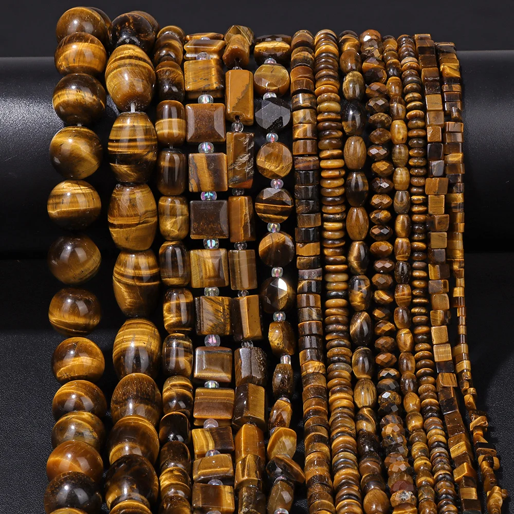 Perline occhio di tigre, perline di pietre preziose naturali