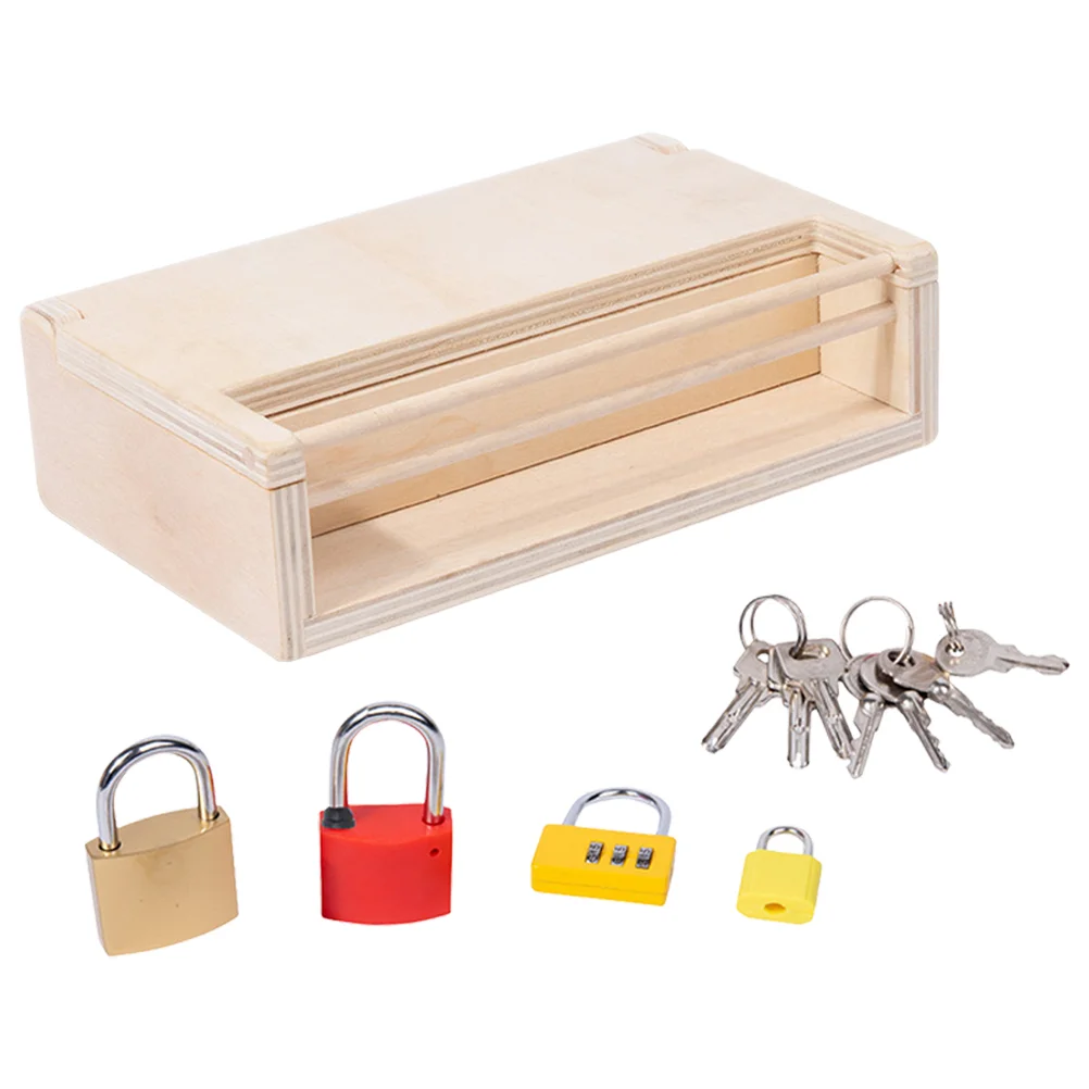 Montessori Lock Key Toy Set Early Education Box for Kids 1 3 Years Old Wooden Metal Safe Learning Tool Stimulates Creativity