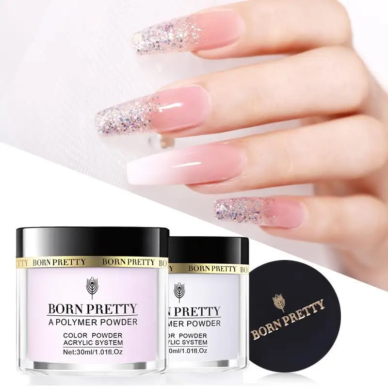 Acrylic Nail Powder 30/10ml Acrylic Nail Powder Clear Pink White Professional Carving Crystal Polymer for Nail Tips Extenstion Nails Set
