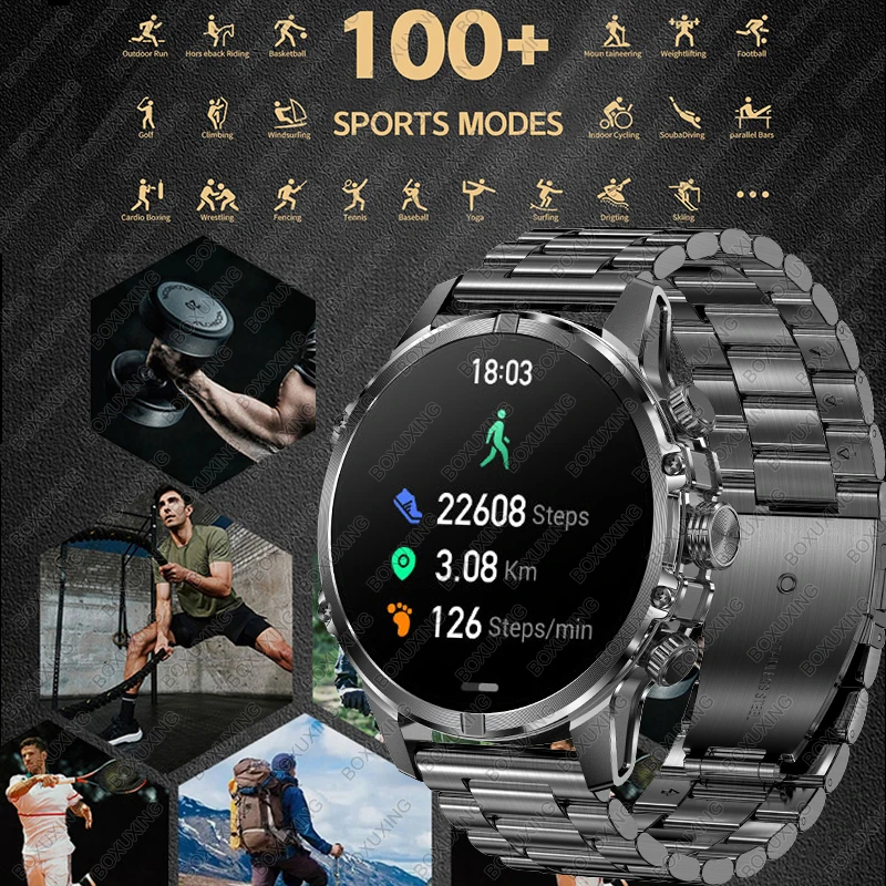 Rugged Military Smart Watch Men Heart Rate Outdoor Watch Waterproof 1.75" Al Voice HD Bluetooth Call Smart Watch For Android lOS 4