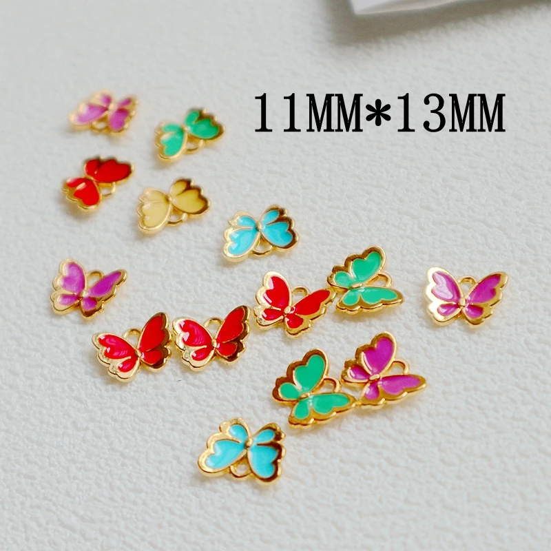 

20PCS Kawaii Colorful Butterfly Alloy Enamel Pendant Fashionable Charming DIY Necklace Bracelet Earring Keychain Accessories X63