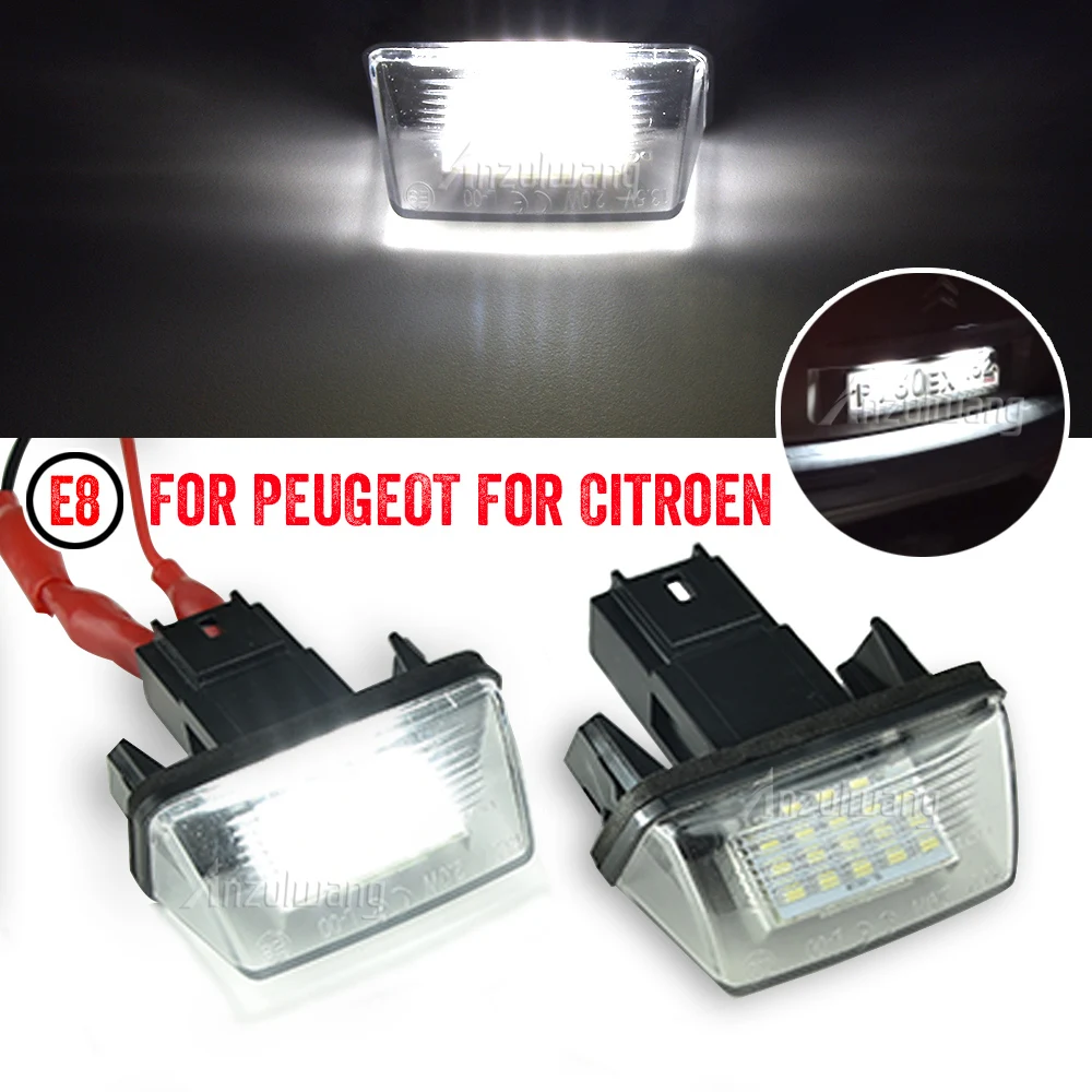 

1 Pair 18 LED License Number Plate Lights Lamp For Peugeot 206 207 307 308 406 Citroen C3/C4/C5/C6