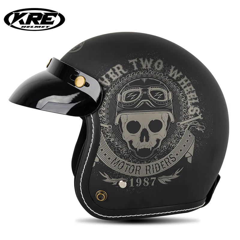 

DOT Retro Helmet Electric Vehicle Motorcycle Helmet KT66 Universal Half Helmet for Men and Women Moto Accessories Moto Helmets