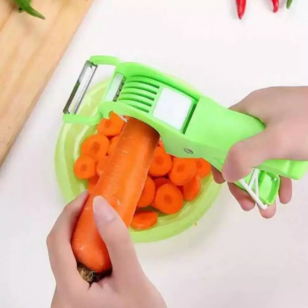 

2-in-1 Peeler Slicer Plastic Carrot Cutter Food Grade Reusable Multipurpose Vegetable Peeler Cucumber Slicer Tool Kitchen Supply