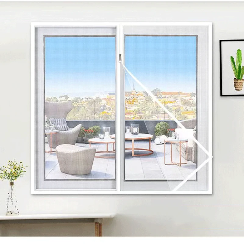 Customizable mosquito screen window home self installed mosquito net self-adhesive screen window zipper style