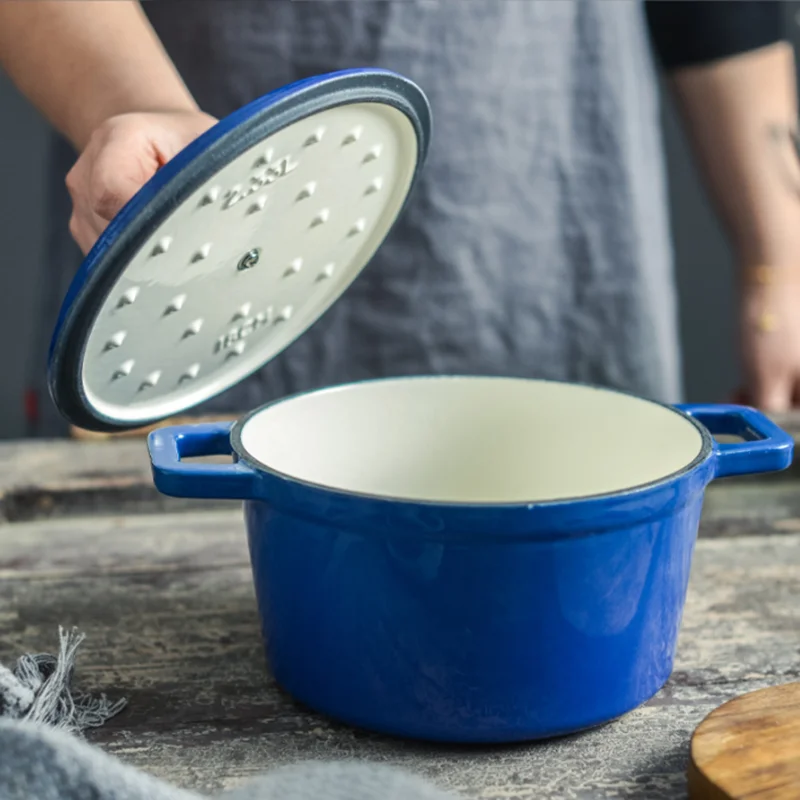 18CM Flower Dutch Oven Enameled Cast Iron Soup Pot With Lid