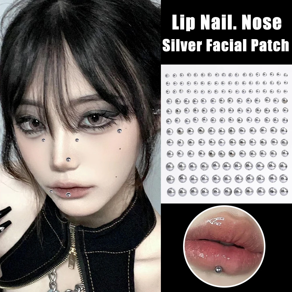 Fashion Non Piercing Fake Nose Lip Sticker Disposable Belly Eyebrow Lip Ear Piercing Jewelry Button Halloween Makeup Accessories