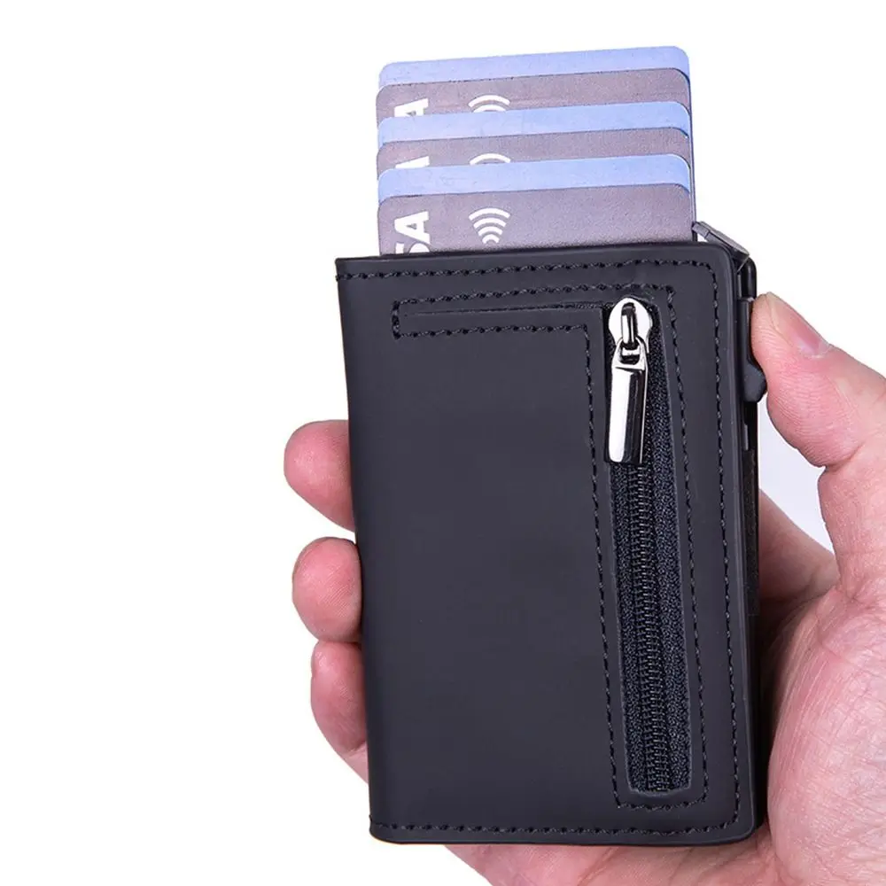 Neue Luxus Multi-Card Slot männer Karte Tasche Rfid Blocking Leder Kreditkarte Halter Praktische Minimalistischen Bank Karteninhaber fall – Detail 6