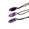 Purple Natural Banded Chevron Dream Amethyst Quartz Crystal Point Wand Pendant Pendulum Reiki Healing Chakra Stone Necklace Gift 3