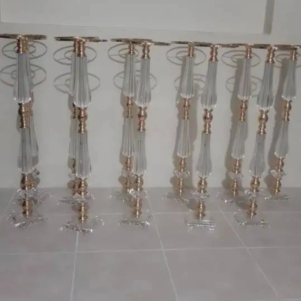 10pcs)50-100cm)Clear Acrylic Flower Stand Floor Vase Centerpiece Wedding Column Backdrop Display Rack for Event Party Stage