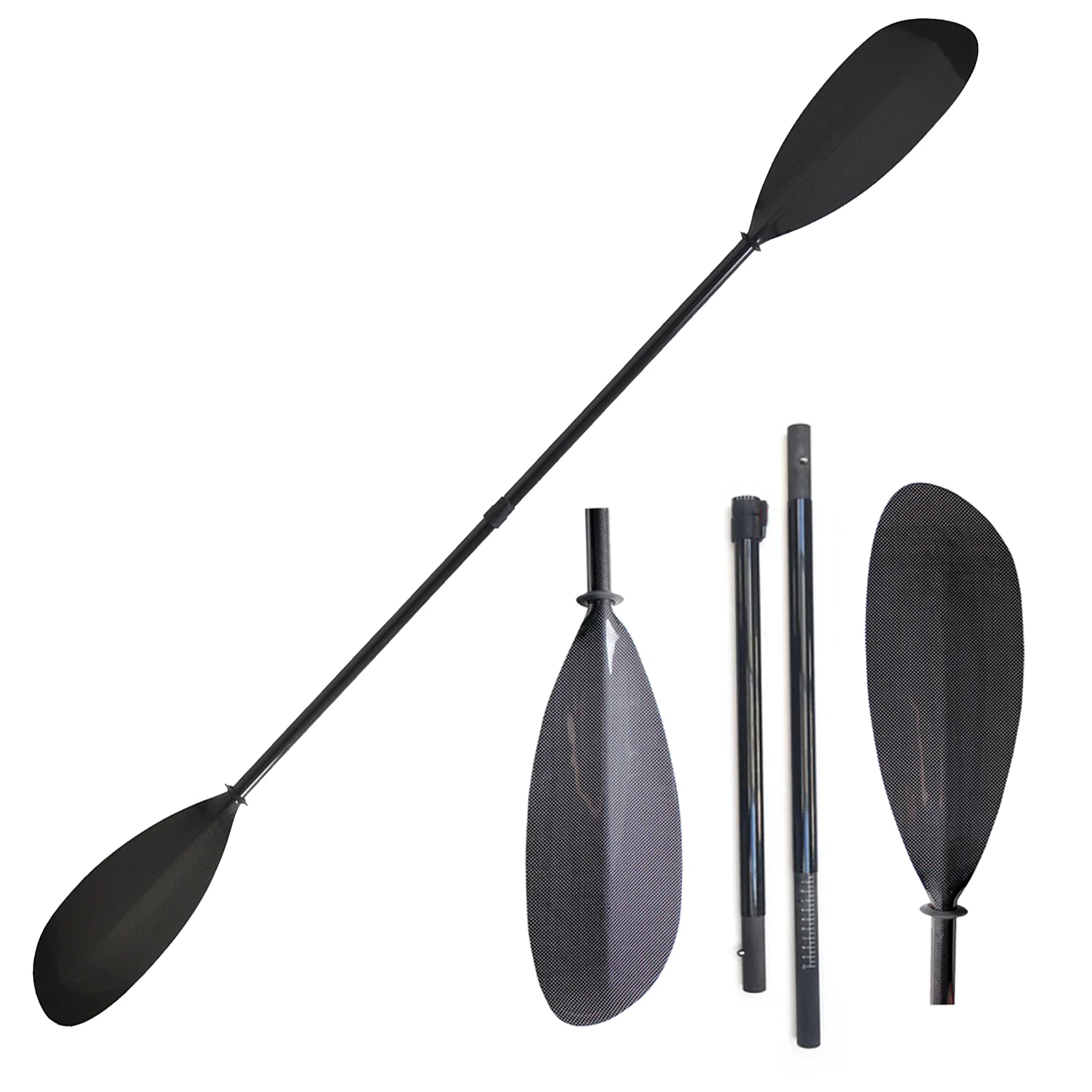 4 Sections Sea Kayak Paddle Sport Line Carbon Fiber Blade 100 Full Carbon Fiber Rowing Oars