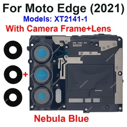 Enhanced Smartphone Mainboard Cover with Camera Lens Glass and Frame (Edge(2021)-Blue - Lens)