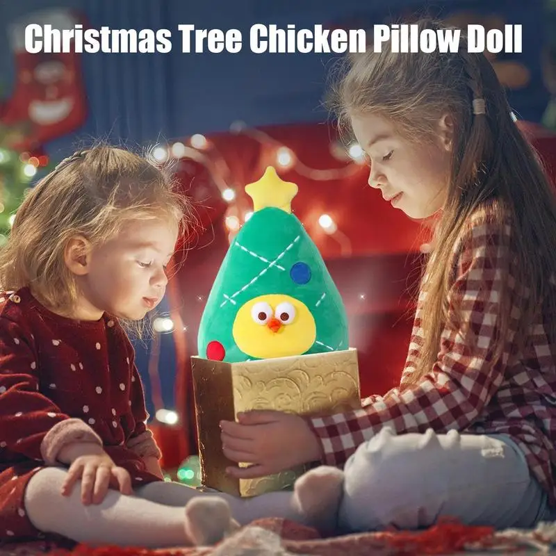 

Chicken Plush Toy 17in Cute Stuffed Animal Plushie Funny Christmas Tree Gingerbread Man Hen Plush Toy Cuddly Plush Toy Holiday
