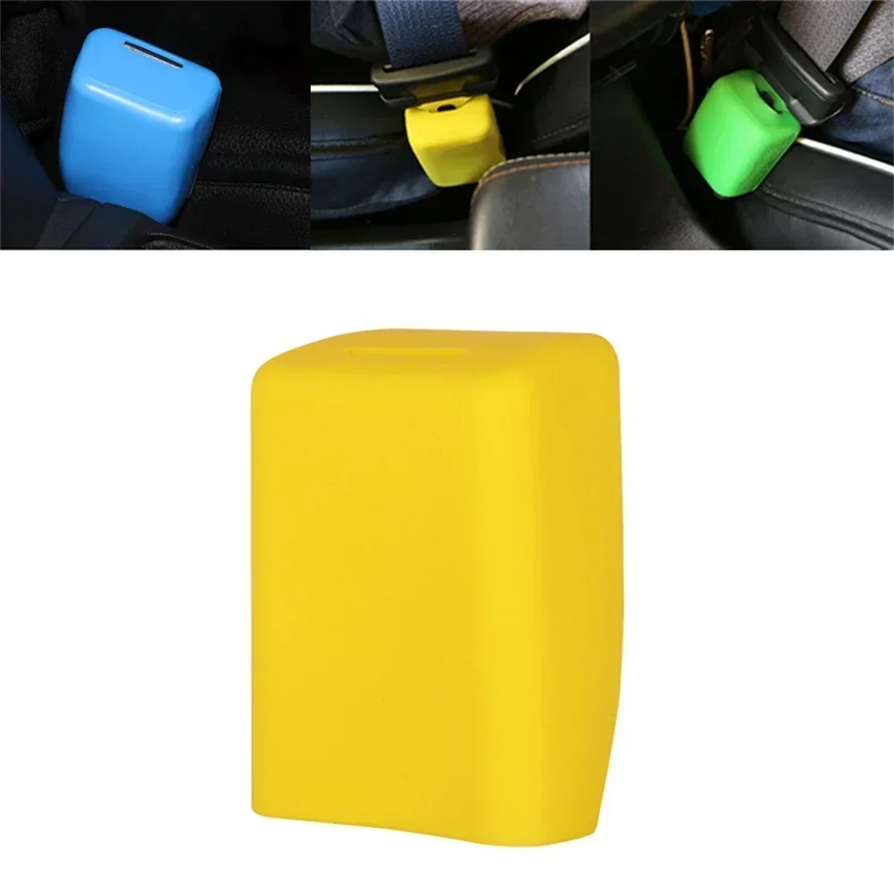 1Pc Car Universal Seat Belt Buckle Protective Cover Silicone Anti-Scratch Cover Safety Decorative Accessories Dust Case seat belt covers car seat belt accessory