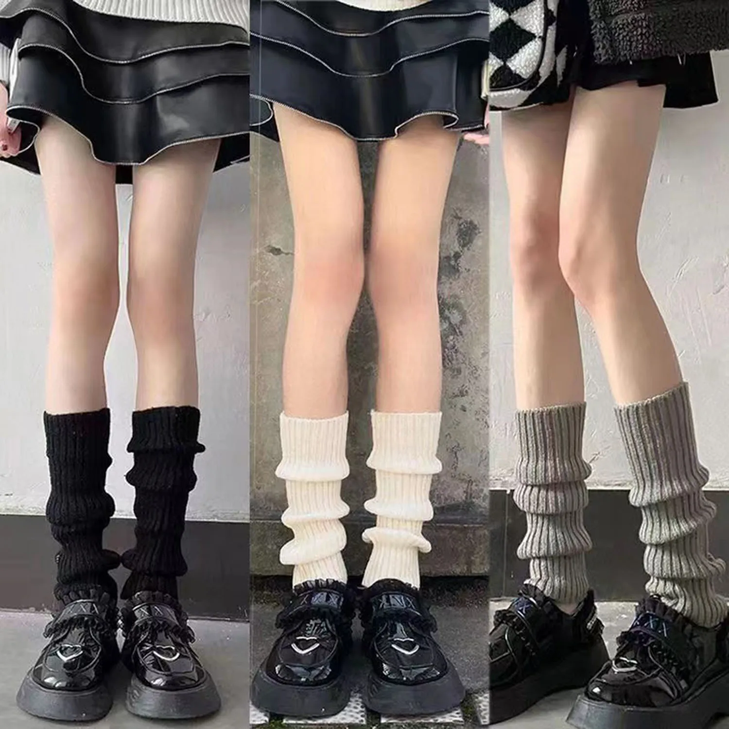 

New Japanese Lolita Sweet Girl Leg Warmer Knit Socks Wool Ball Knitted Foot Cover Cosplay Women Autumn Winter Heap Heap Socks