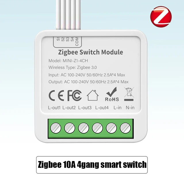 Zigbee 10A 4gang