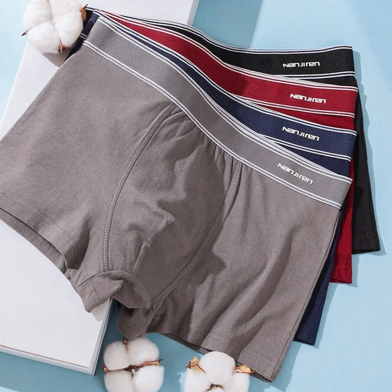 4Pcs Boxer Shorts Men\'s Underwear Sexy Panties Cotton Boxers Man Underpants Male Shorts Homme U Convex Lingerie Wholesale Lots