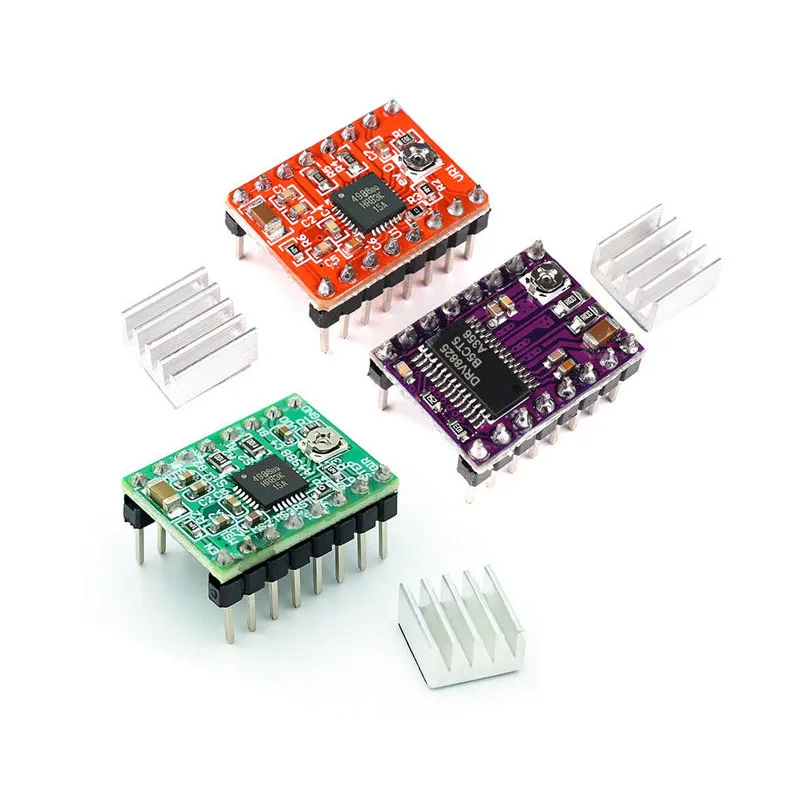 

2~200Pcs Repap Stepper Driver A4988 DRV8825 Stepper Motor Driver With Heat Sink 3D Printer Accessories