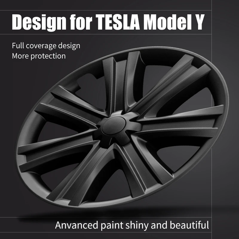 Wheel Hub Covers Wheel Hub Caps 4PCS Hubcap Design for Tesla Model S/Model Y 19 Inch Arachnid Wheel Cover Replacement