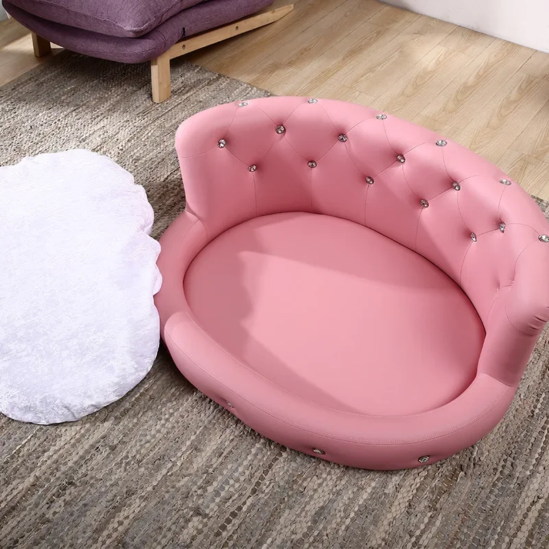 

High Quality Luxury Pet Furniture Pet Sofa Removable Pet Dog Mat Bed with Diamond