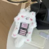 1pcs Plush Photocard Holder with Keychain, Cute Rabbit Plush Photocard Holder, Cartoon Card Cover Rabbit Photo Protective Case 6