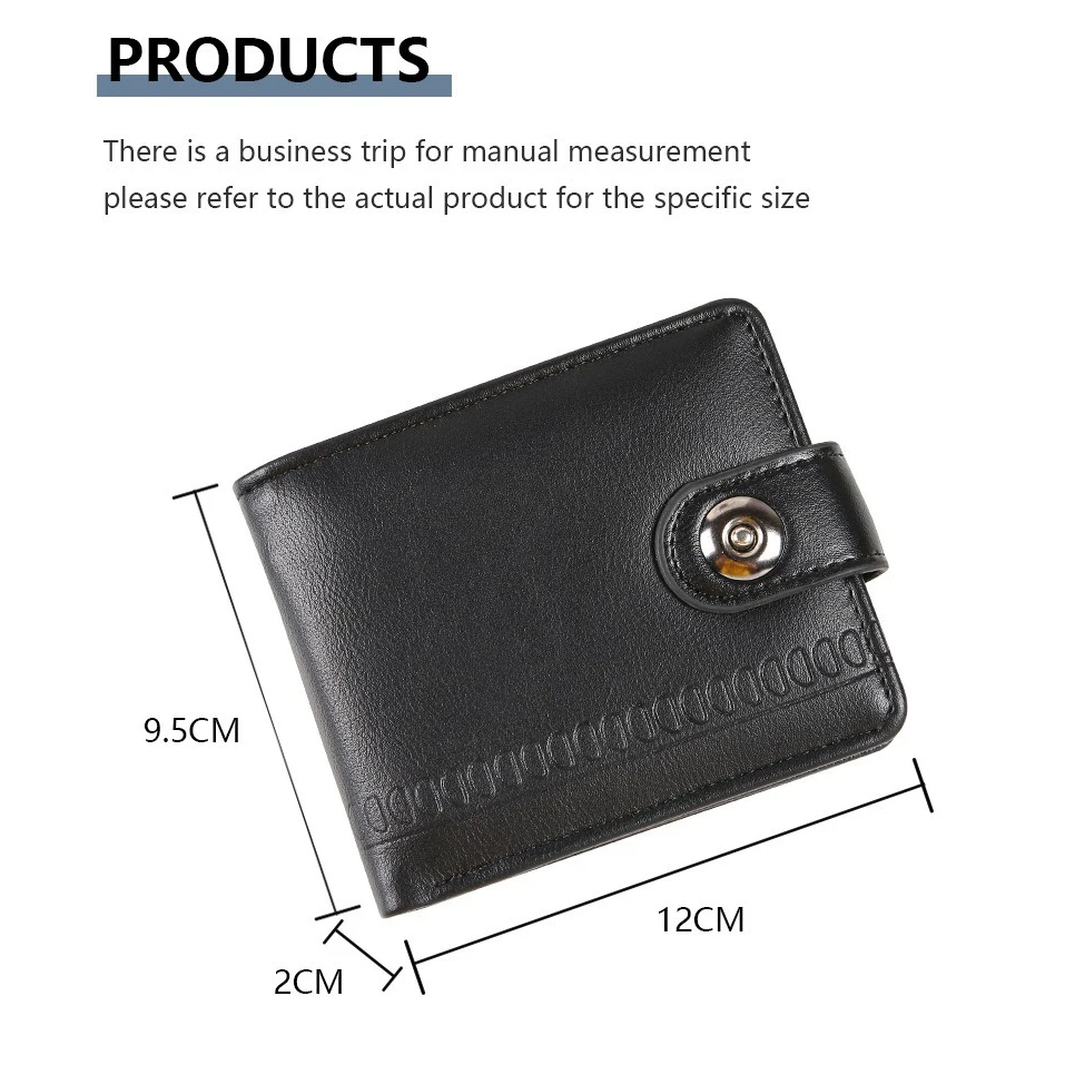 Men's Business Wallet Retro Artificial Leather Foldable Short Wallet Credit ID Card Storage Card Holder Hasp Clutch Bag Purses 6