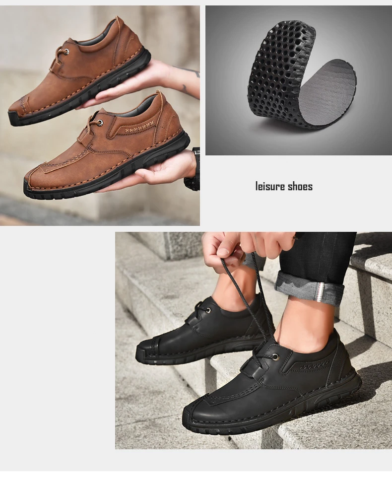 Mens Casual Sneakers Platform Flats Loafers Breathable Comfortable