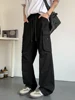 Men's Straight Cargo Pants Spring Summer Safari Style 5 Pockets Baggy Fit Casual Pants Washable Cotton Wide Leg Trousers 3