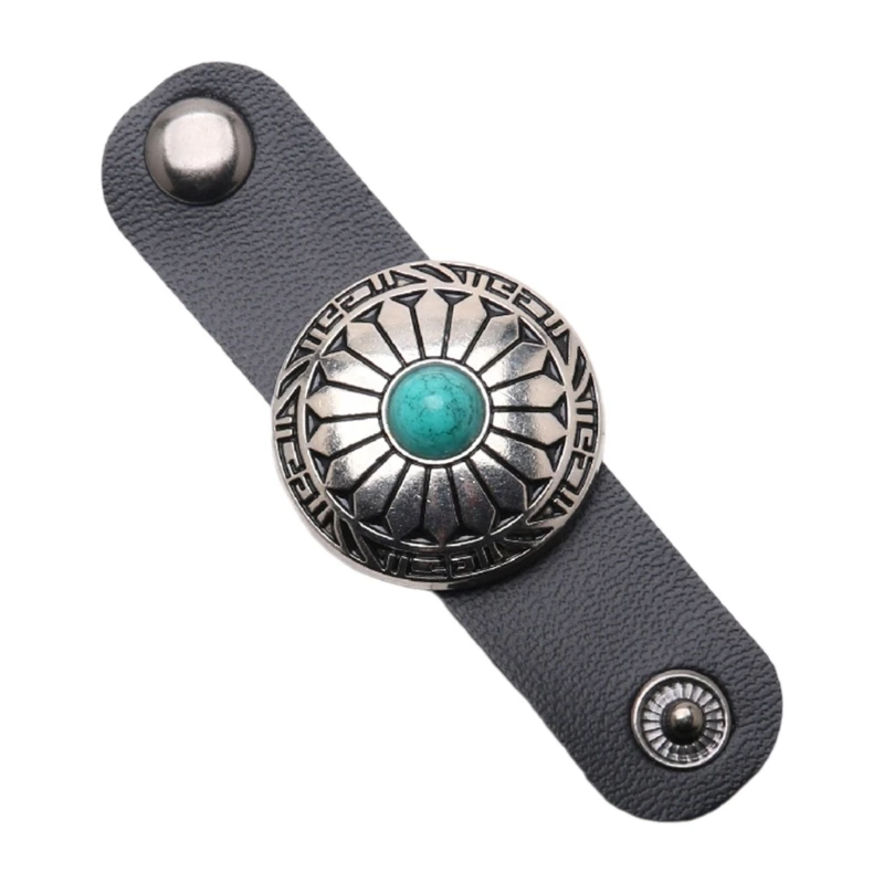 5Pcs Faux Leather Scarf Clasp Clips Cowboy Bandana Square Scarf Neckerchief Buckle Clothing Accessories
