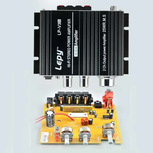 Amplificatore HiFi LP-V3S 25Wx2 - Con Protezione Ritardata, Alimentazione 5A, Per PC E Cellulari, Argento